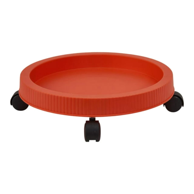 Soporte de planta rodante Sunnimix Carrito con ruedas Platillo de planta rojo 33 cm