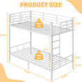 thumbnail image 4 of GZXS Twin Over Twin Size Bed Frame, Heavy Duty Metal Bed Frame with Ladder and Guardrail, No Box Spring Needed, White, 4 of 10