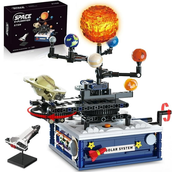 LC-dolida Solar System Building Sets, Rotatable Space Exploration Building Toys for Boys Age 8-12 with 9 Planets & Rocket Sets,Solar System for Kids,Gifts for Boys & Girls Age 8-14 Years Old
