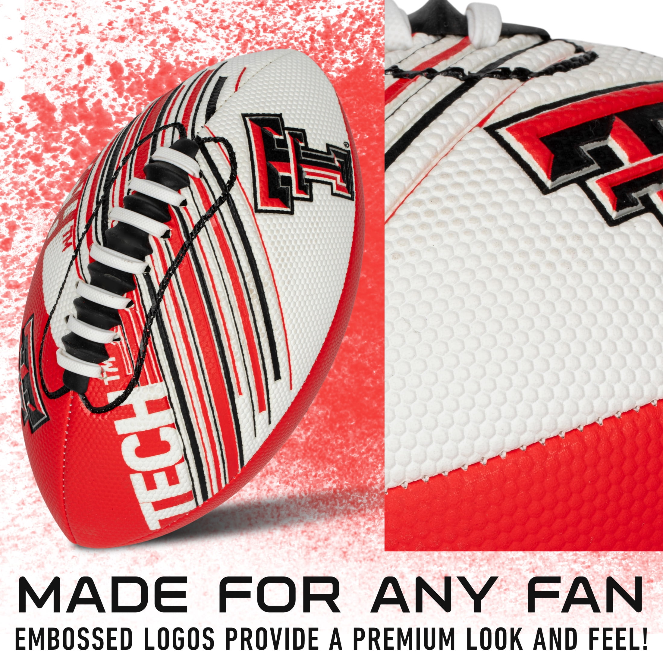 NCAA Texas Tech Red Raiders Foam Football - Youth Mini Football for Kids - 8.5" Junior Soft Foam Football - SPACELACE Easy Grip Cover - Perfect Toy Football for Kids