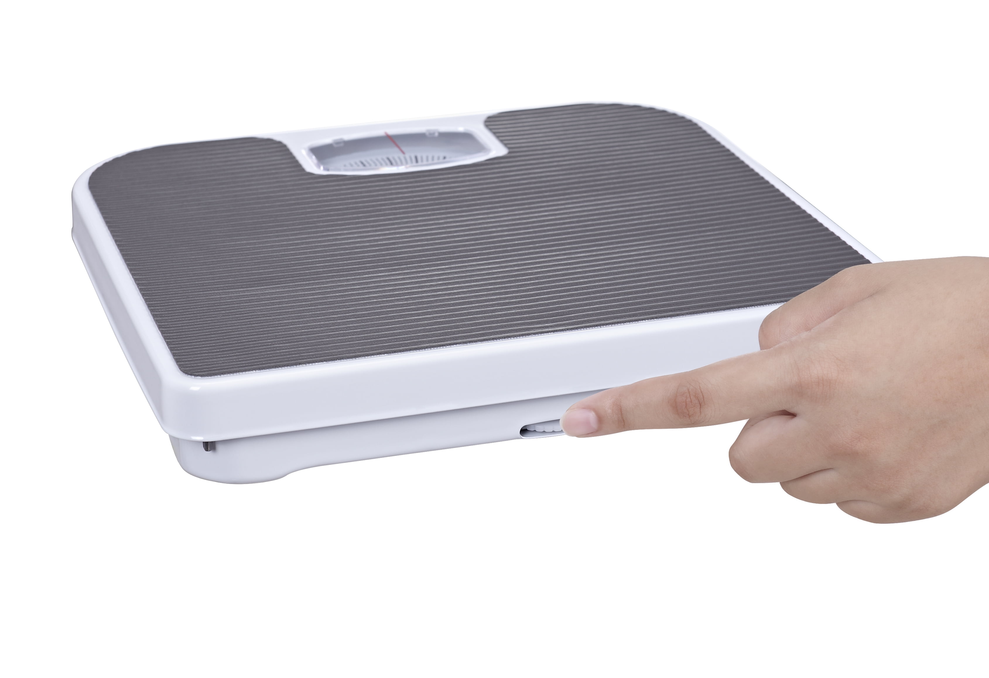 Ultra-Thin Analog Bathroom Scale, Non-Digital Dial Mechanical Scale, All  Steel Body, No Button/No Battery (Blue, Black)