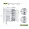 thumbnail image 2 of Garvee shoe cabinets con glass doors: 5 - tier adjustable estantes, space - saving shoe organizer para entrada, hallway, sala de estar, closet (moderno home muebles, blanca), 2 of 7