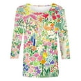 thumbnail image 3 of Drses Casual Tops for Women,Blouses for Women 2024 Women's 3/4 Length Sleeve Tops Casual Printed T-Shirts Round Neck Cute Tunic Tops, 3 of 5
