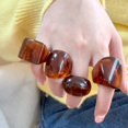 thumbnail image 6 of Allergy Resistant Retro Resin Jewelry Modern Geometric Ring Sturdy Lightweight Unisex Gift Minimalist Resin Band, 6 of 16