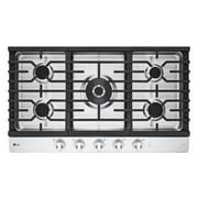 CBGJ3627S 36 Inch Smart Gas Cooktop 22K BTU EasyClean Cooktop Backlit Weighted Knobs ThinQ App