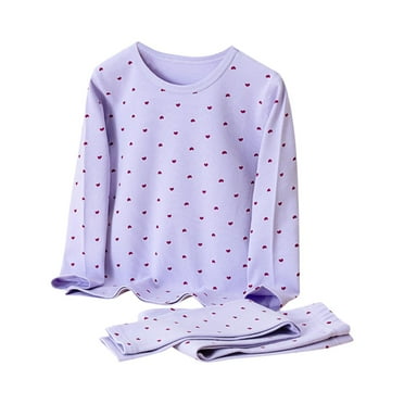 BLVB Girls Pajamas 2-Piece Pjs Set Kids Long Sleeve Tops and Pants Casual Wear Girls' Sleepwear Lounge Clothes Big Kid