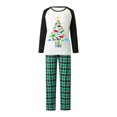 thumbnail image 2 of Family Matching Christmas Pajamas, Cartoon Dinosaur Print Long Sleeved Tops+Plaid Pattern Trousers Sleepwear, 2 of 10