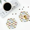 thumbnail image 5 of Pofeuu Cartoon Monster Trucks Print Leather Coasters Set of 6, Round Cups Mugs Mat Pad for Home Kitchen Heat Resistant Drink Coasters,Hexagon, 5 of 7