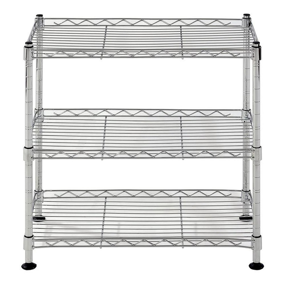 18"W x 10"D x 18"H 3Tier Steel Wire Shelving Unit, 264 lb Capacity