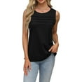 thumbnail image 2 of XDIAHBPL Camisole Tops For Women Summer Outfits Sleeveless Blouses Casual Loose Fit Shirts Neck Pleated Front Tank Tops, 2 of 6