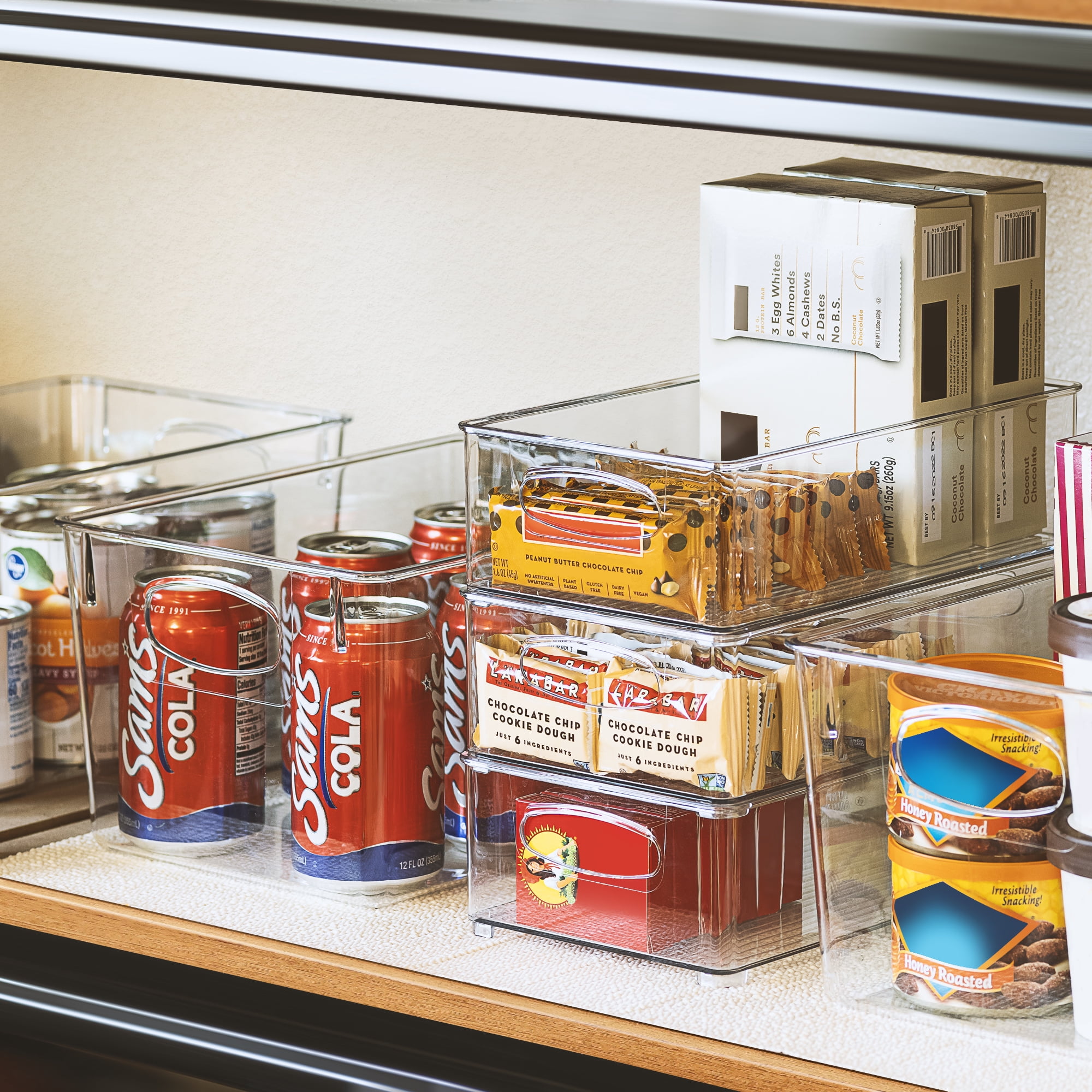 Sorbus BPA-Free Clear Plastic Storage Bins, 8-Piece Set, Medium & Large for Kitchen Pantry