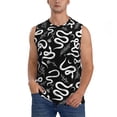 thumbnail image 2 of Goofa Hand Drawn Snake Printed Men's Sleeveless T-Shirt - Athletic Gym Workout Tank Top for Men - Moisture-Wicking, UPF 30+ Quick-Dry Muscle Tee-Large, 2 of 8
