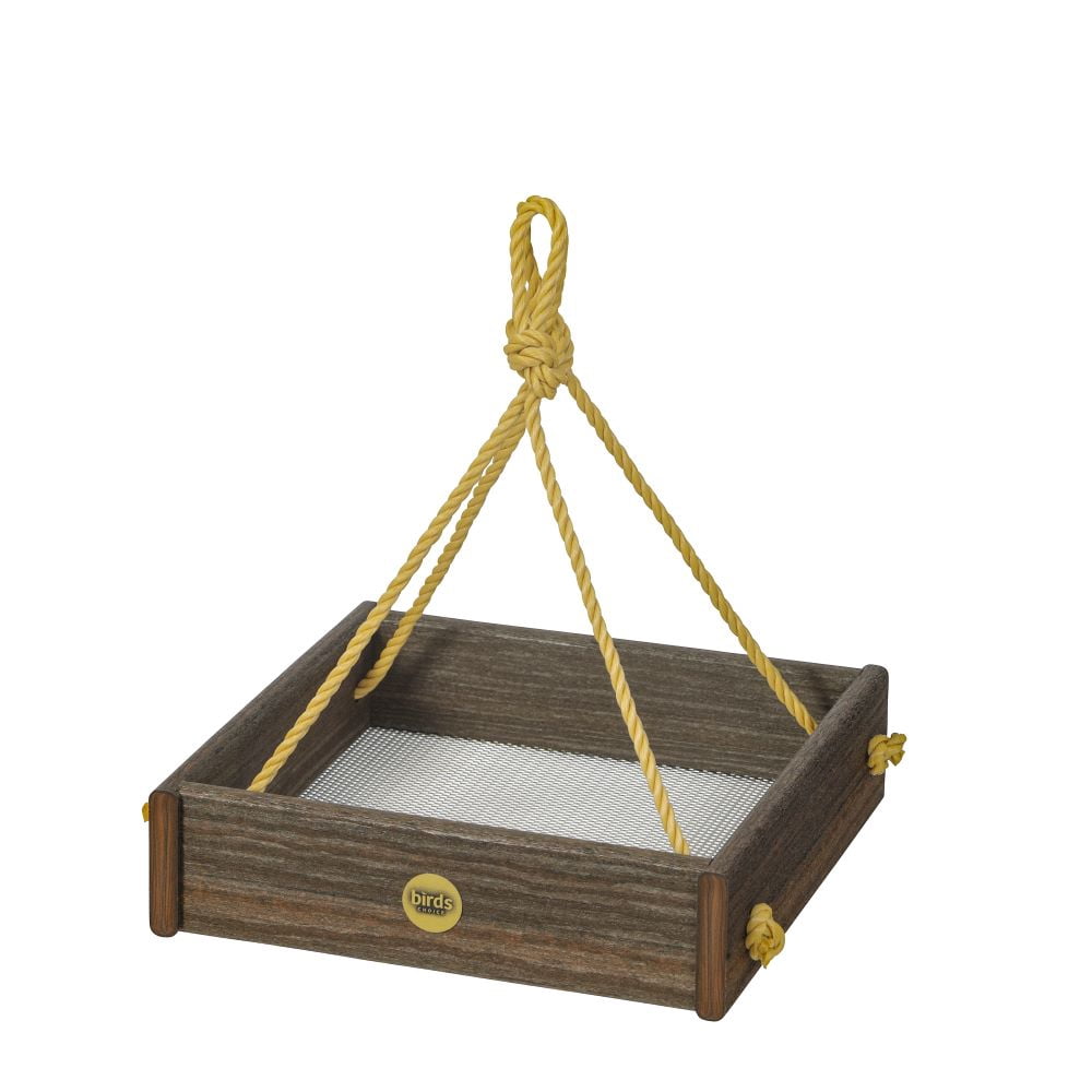 Birds Choice Spruce Creek Durable Recycled Plastic Hanging Tray Feeder with Nylon Rope