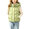 thumbnail image 2 of LOINRODI Girls Puffer Vest, Sleeveless Snap Button Quilted Hooded Warm Padded Outerwear for Cold Weather Green Size 7-8, 2 of 9