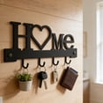 thumbnail image 6 of Wrought Iron HOME Key Rack, Wall Mounted Entryway Organizer, Decorative Metal Hook Shelf, Space-Saving Coat Hanger, Rustproof Key Holder for Hallway Kitchen, 6 of 6