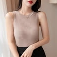 thumbnail image 3 of Ohufall New Ribbed Tank Tops for Women 2025 Fashion Solid Casual Pullover Round Neck Blouses Summer Loose Fit Comfortable Sleeveless Shirts, 3 of 3