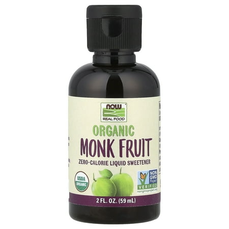 NOW Foods Real Food  Organic Monk Fruit  Liquid Sweetener  2 fl oz (59 ml)