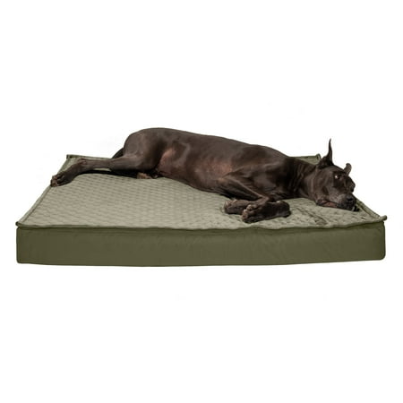 UPC: 0842229127324 | FurHaven Pet Products Quilt-Top Convertible Indoor-Outdoor Deluxe Cooling Gel Deluxe Mat Pet Bed for Dogs & Cats – Dark Sage Jumbo Plus