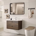 thumbnail image 3 of EDX Bathroom Mirror 36"x 40" Wall Mirror with Rectangular Metal Frame, Silver, 3 of 7