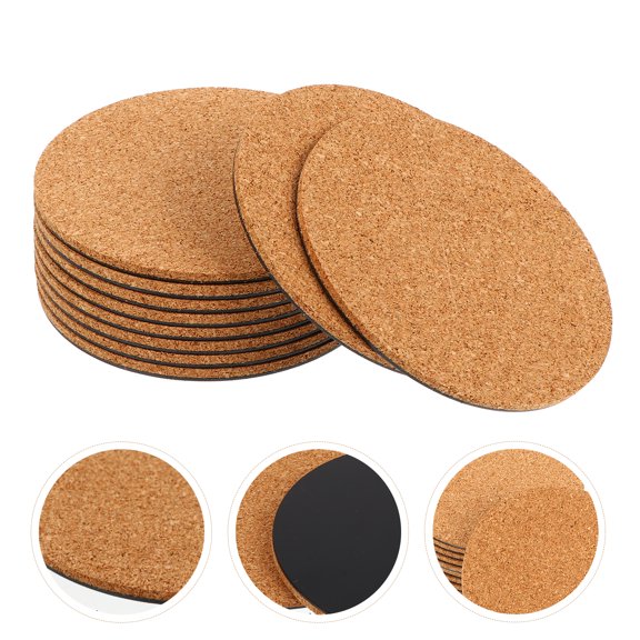 Sparsain Set of 10 round cork plant coasters