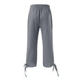 thumbnail image 6 of Outfmvch Linen Pants Women Straight Wide Leg Cropped Linen Pants Women Gauze Pants Pedal Pushers for Women Straight Wide Leg Boho Pants for Women 2026 Yoga Capris with Pockets Dark Gray S-3XL, 6 of 7