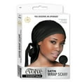 thumbnail image 1 of Evolve Satin Wrap Scarf, Black, 1 of 3