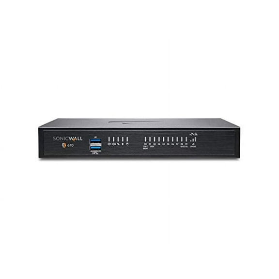SonicWall TZ670 Network Security/Firewall Appliance - Intrusion Prevention - 8 Port - 10/100/1000Base-T, 10GBase-X - 10 Gigabit Ethernet - 5 Gbit/s Firewall Throughput - DES, 3DES, MD5, SHA-1, AES ...