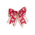 thumbnail image 2 of Christmas Tree Bows with Bells - Double Layered Fabric Bows for Gift Wrapping and Holiday Decorations, 2 of 6