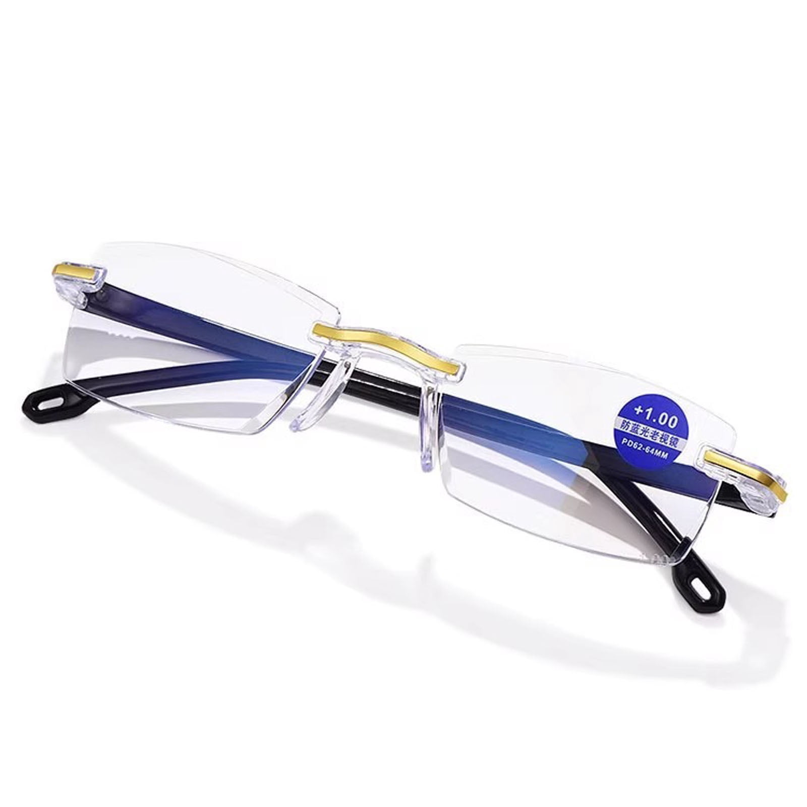 Tarmeek Diamond Rimless Reading Glasses Blue Light Blockin Advanced Smart Portable Diamond Rimless Reading Glasses Great for Spring and Daily Life Gift for Women