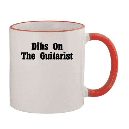 

Dibs On The Guitarist - 11oz Ceramic Colored Rim & Handle Coffee Mug Red