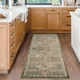 thumbnail image 4 of Vintage Floral 2x6 Runner Rug Reddish Brown Boho Washable Kitchen Runner Rug Non-Slip Hallway Runners Thin Printed Faux Wool Super Soft Carpet for Entryway Laundry Room Bedroom Indoor, 4 of 9