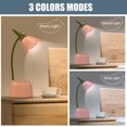 thumbnail image 3 of Cute LED Desk Lamp Kawaii Desk Accessories, Flower Bird Table lamp USB Rechargeable, 3 Color Modes, Stepless Dimming, Touch-Sensitive (Green), 3 of 5