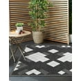 thumbnail image 2 of Unique Loom Outdoor Modern Collection Area Rug - Chaya (7' 10" Square Black and White), 2 of 9