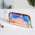 thumbnail image 3 of Holographic Makeup Bag Clear Organizer Large Capacity Transparent Cosmetic Toiletry Pouch New, 3 of 5
