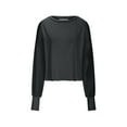 thumbnail image 7 of Women's Backless Shirt Long Sleeve Open Back Cross Tee Top Blouse Loose Fit Pleated Solid Color Round Neck Pullover, 7 of 7