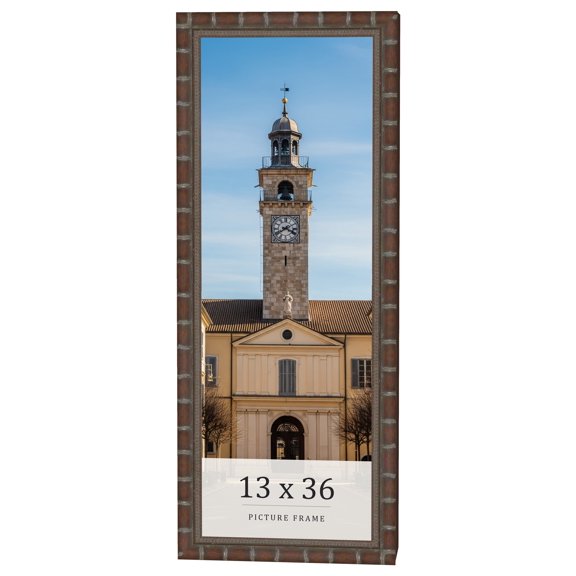13x36 Dark Brown Bamboo Real Wood Picture Frame Width 1.5 inches | Interior Frame Depth 0.5 inches