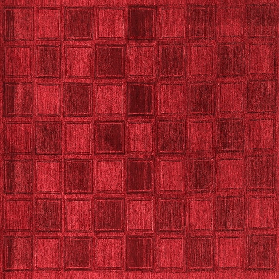 Ahgly Company Indoor Square Abstract Red Modern Area Rugs, 5' Square