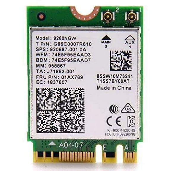Legacy M.2 WiFi Card for Intel AC 9260 with Bluetooth 5.1 | Up to 1.73Gbps, MU-MIMO, WiFi 5 | Works with Intel, AMD, Linux & Windows 10/11 | No vPro | Model 9260NGW WiFi Adapter