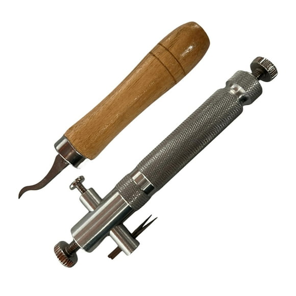 2 cuchillos para limar y ranurar violín, herramientas para violín, cuchillo para tallar ranuras, portátil para carpintería. Plata