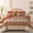 Burnt Orange, variant on 7 Pieces King Size Boho Bedding Set, Brown Coffee Aztec Geometric Striped Patchwork Design, All Season Complete Bed Set 90"×104"