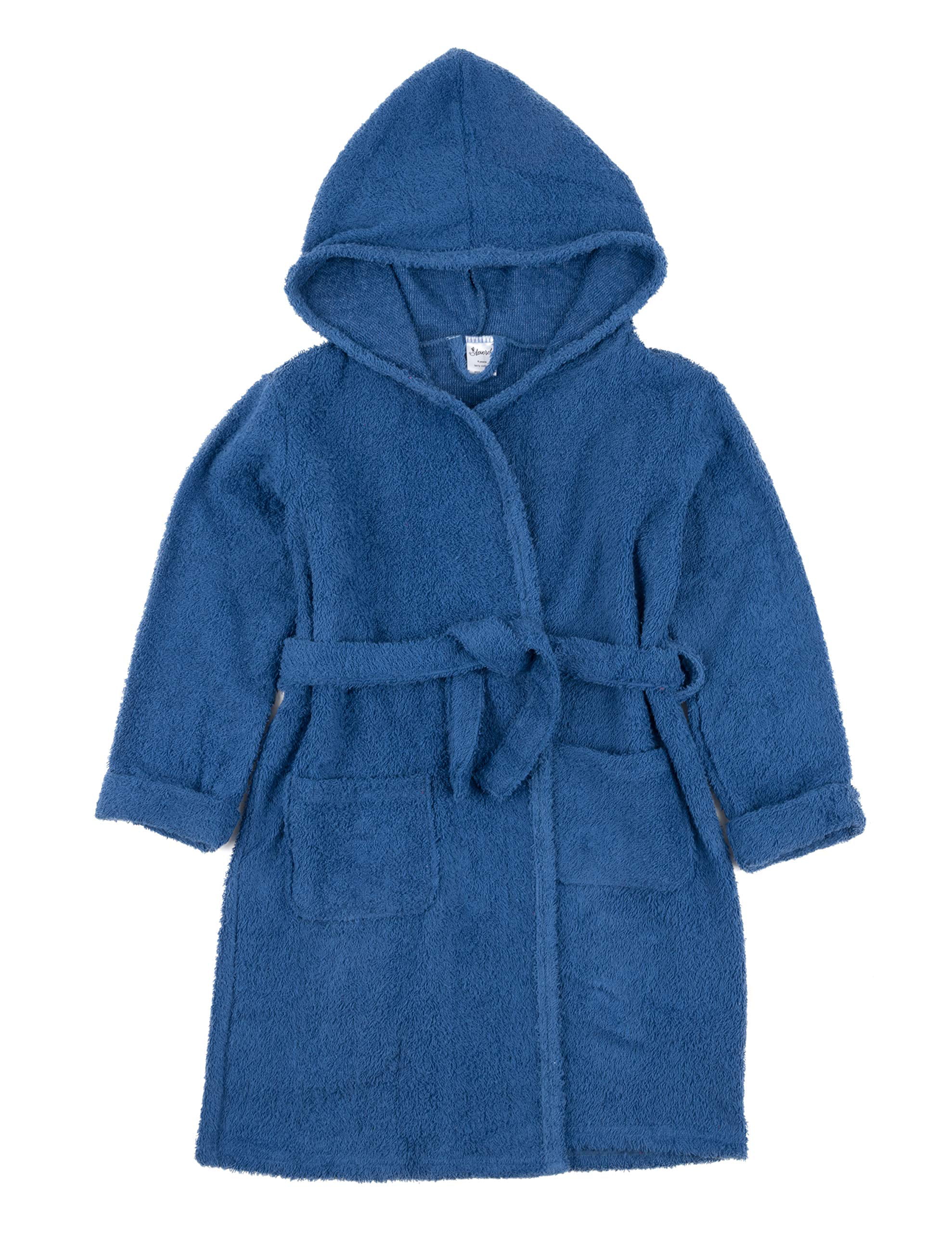 Variety of Colors Leveret Kids Bathobe Boys Girls Terry Cotton Hooded Robe Size 12 Months-16 Years 