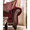 thumbnail image 4 of Furniture of America Grive Traditional Chenille 2-Piece Sofa Set in Wine, 4 of 8