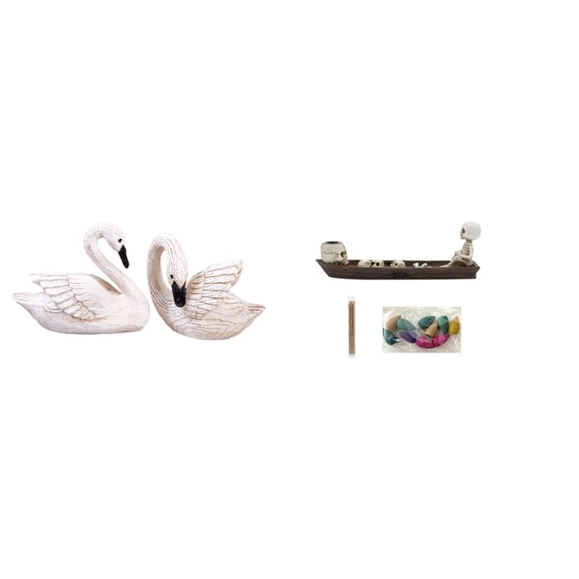 estatua de resina de cisne,Figuras de cisnes,estatuas,decoración para el hogar,bodas y fiestas.,Adornos de mesa de arte en escultura de resina,Porta incienso,Quemador de incienso con forma de