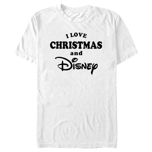 Men's Disney I Love Christmas Logo  Graphic Tee White 3X Large