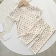 thumbnail image 4 of KAUOD Toddler Girls Polka Dot Summer Outfits Soft Short Sleeve Shirt Pants Set Lightweight Trendy Casual Comfy Clothes, 4 of 4