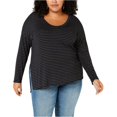 thumbnail image 1 of Camiseta básica a rayas Soprano para mujer negro 2X, 1 of 1