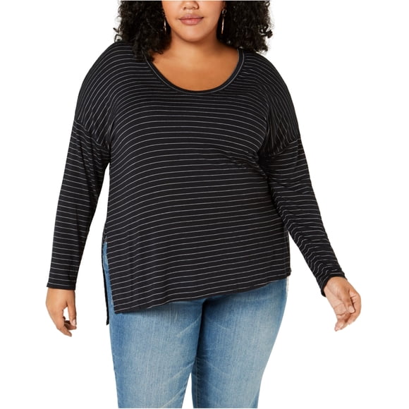 Camiseta básica a rayas Soprano para mujer negro 2X