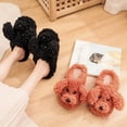 thumbnail image 4 of Comwarm-Zapatillas cortas de felpa con perro bonito para mujer, zapatos cálidos de algodón peludo para invierno, zapatillas acogedoras para interior y dormitorio, 2023, 4 of 5