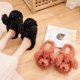 thumbnail image 4 of Comwarm-Zapatillas cortas de felpa con perro bonito para mujer, zapatos cálidos de algodón peludo para invierno, zapatillas acogedoras para interior y dormitorio, 2023, 4 of 5