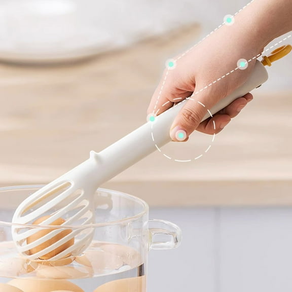 2-in-1 Silicone Egg Beater - Multifunctional Kitchen Gadget for Whisking Eggs and Gripping Food, for Boiled Eggs, Noodles, and Bread